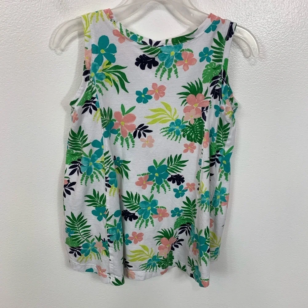 Girls Gymboree Green Floral Print Swing Top